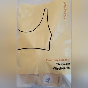 Truekind Everyday Essential Throw-On Wirefree Bra - White